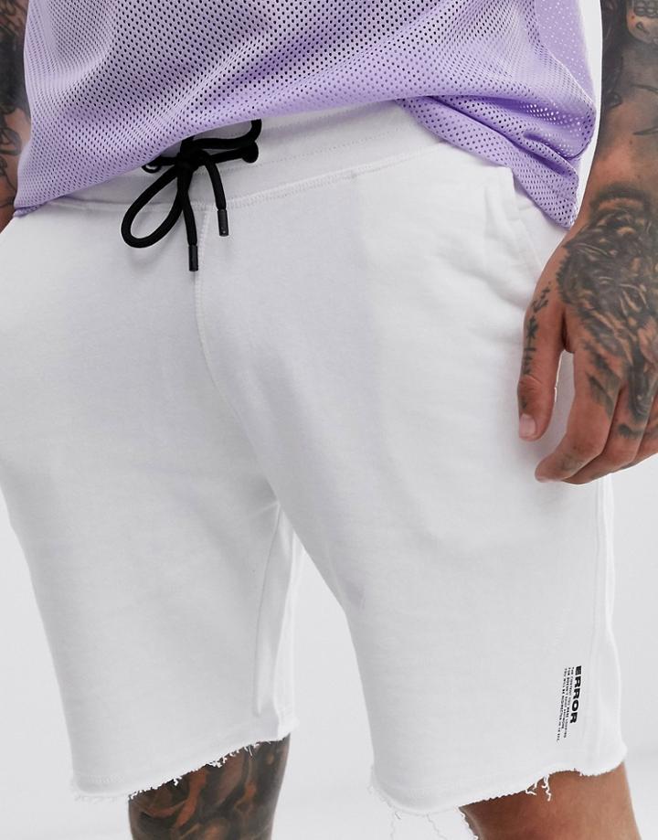 Bershka Jogger Shorts In White - White