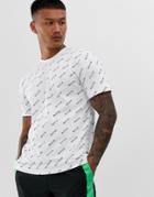 Nicce T-shirt With All Over Logo Print - White