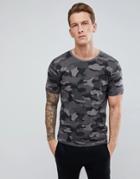 Only & Sons T-shirt In Camo Print - Black