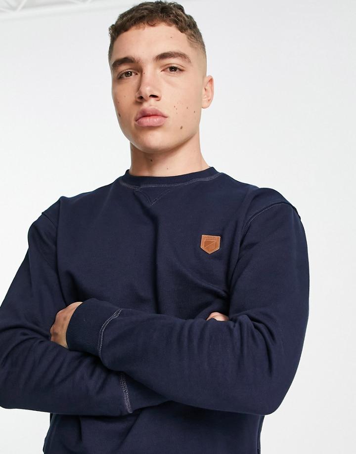 Jack & Jones Crew Neck Sweatshirt In Navy