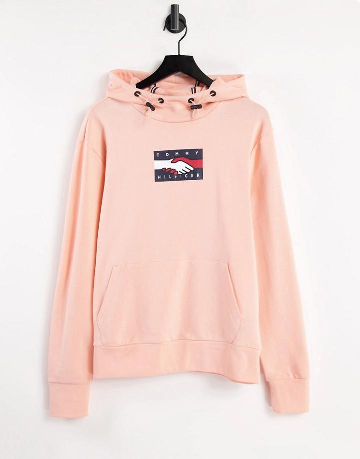 Tommy Hilfiger One Planet Capsule Unisex Back Print Hoodie In Pink