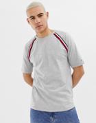 Tommy Hilfiger Raglan Striped T-shirt - Gray
