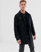 Selected Homme Trench Coat In Black
