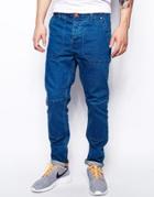 Asos Tapered Jeans With Skater Design Detail - Blue