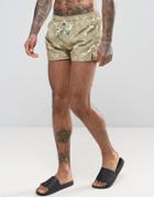 Oiler & Boiler Chevy Swim Short With Turtle Print In Green - Green