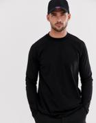 Asos Design Relaxed Long Sleeve Raglan T-shirt With High Neck In Black
