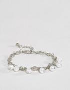 Asos Pearl Wintertales Chain Bracelet - Silver