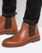 Asos Chelsea Boots In Tan Leather With Natural Sole - Tan