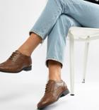 London Rebel Wide Fit Lace Up Brogues-tan
