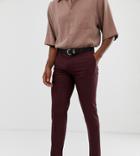 Heart & Dagger Skinny Fit Pants In Red Check - Red