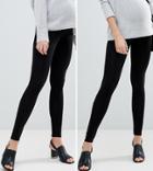 Asos Maternity 2 Pack Over The Bump High Waisted Leggings In Black - Black
