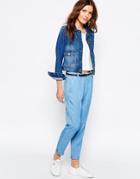 Vila Denim Relaxed Chinos - Bright Blue Denim