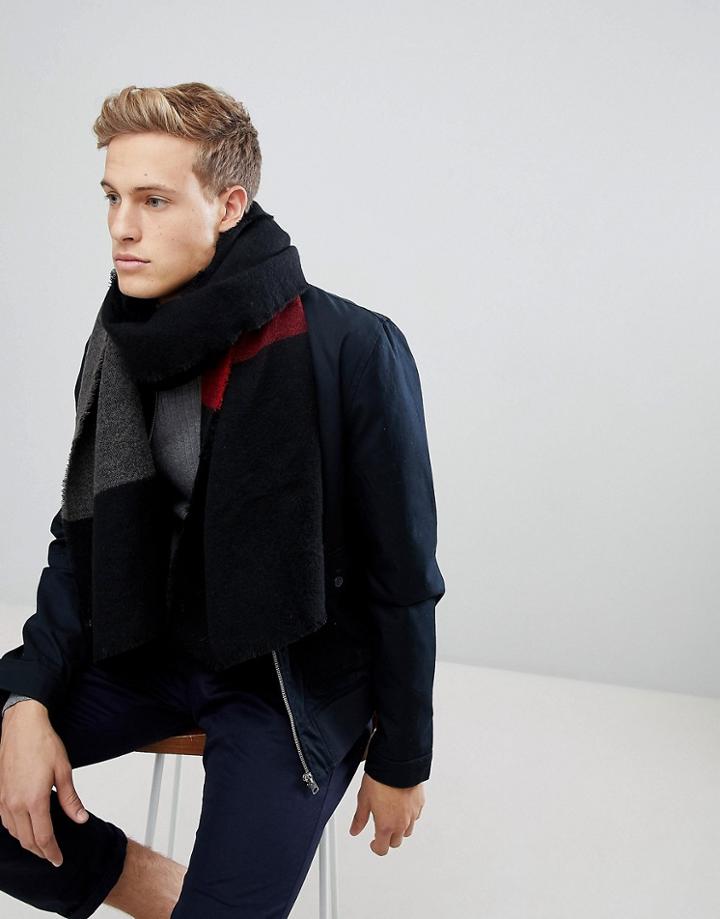 Esprit Scarf In Color Block - Black