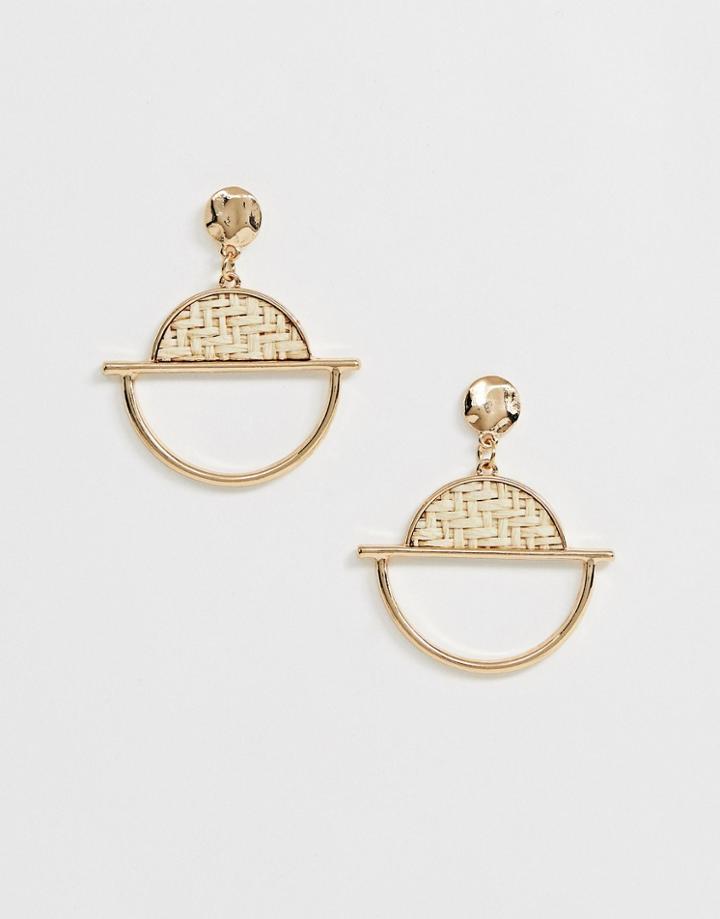 French Connection Circular Minimal Earrings-gold