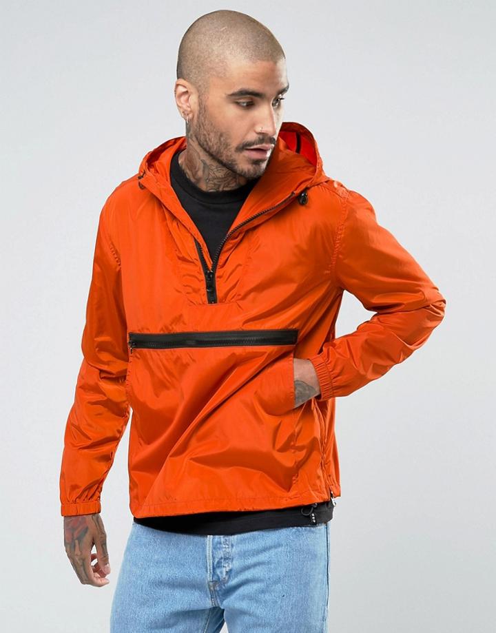 Asos Overhead Windbreaker In Rust - Red