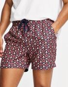 South Beach Swim Shorts Floral Print-red