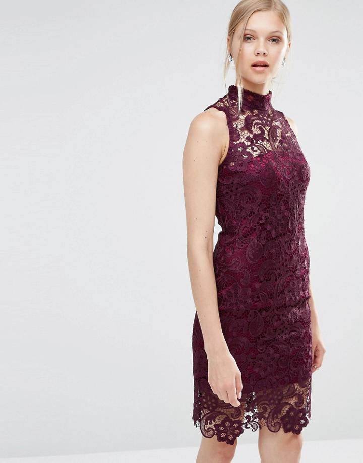 Forever Unique Gillian Lace Dress - Purple