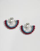 Asos Pom Pom Jewel Earrings - Multi