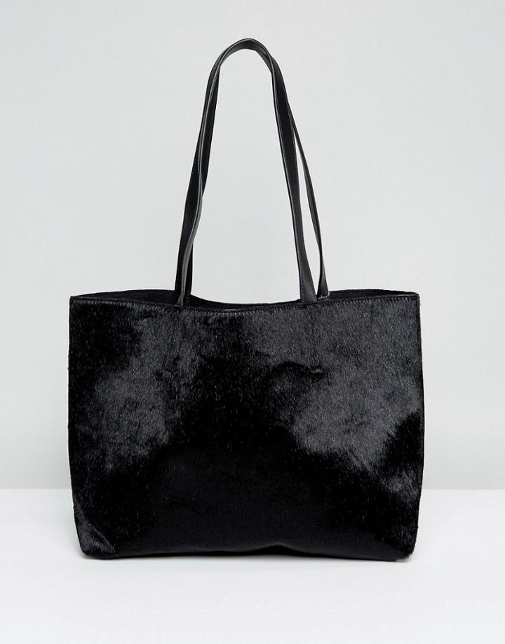 Skinnydip Black Faux Pony Wasted Tote Bag - Black