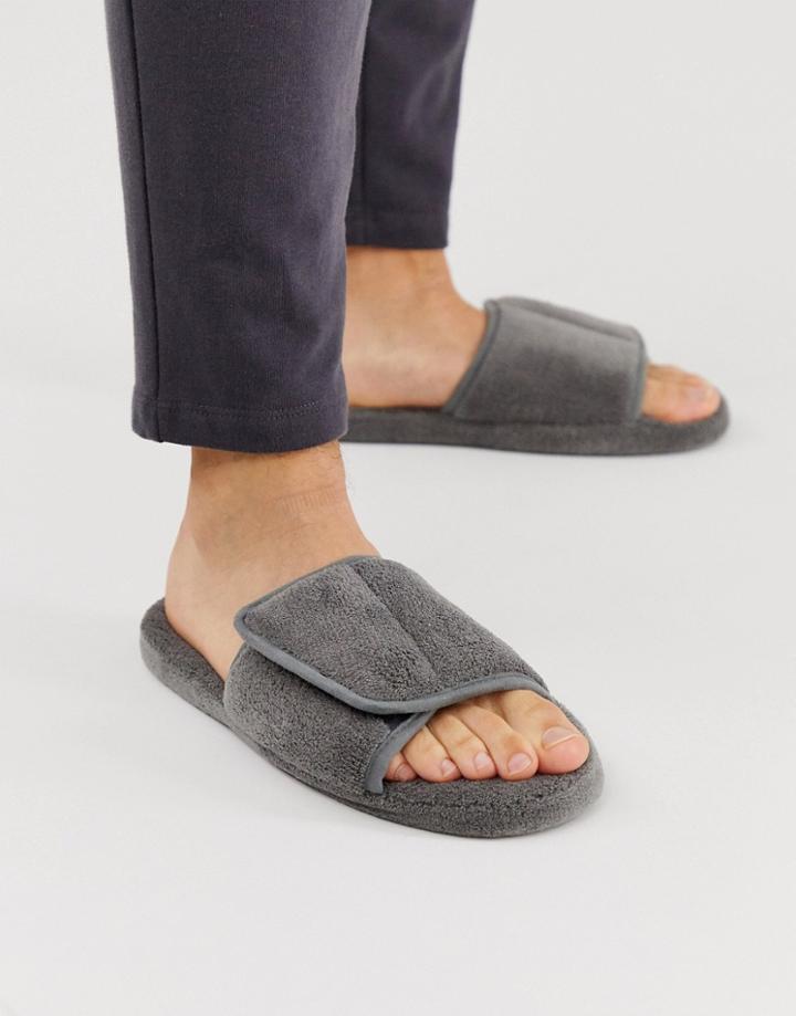 Asos Design Slider Slippers In Gray