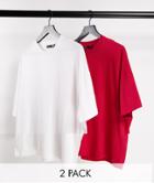 Asos Design 2 Pack Organic Blend Oversized T-shirt In Multi