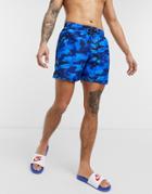 Nike Swimming 5-inch Camo Volley Shorts In Navy