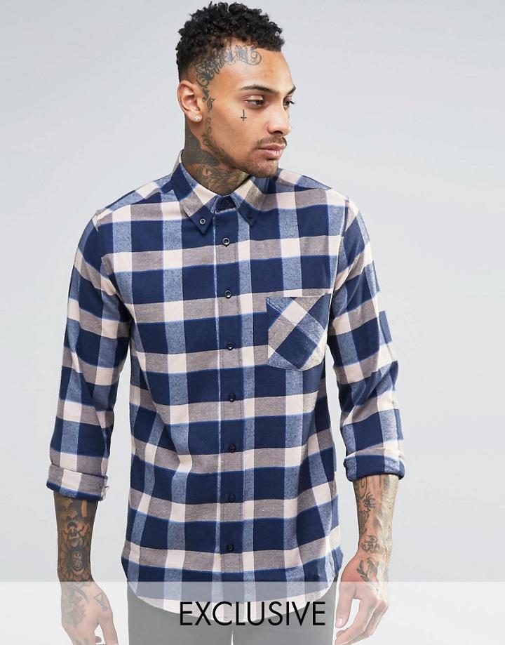 Brooklyn Supply Co Check Flannel Regular Fit Shirt - 60121 Col 2 Beige