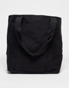 Asos Design Oversized Heavyweight Cotton Tote Bag In Black - Black