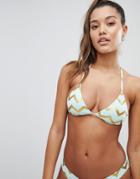 Noisy May Zig Zag Print Bikini Top - Multi