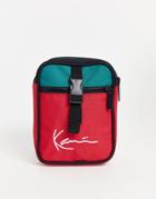 Karl Kani Signature Block Messenger Bag In Red/green