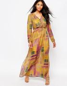 Daisy Street Maxi Dress With Cage Detail - Mustard