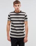 Asos T-shirt In Retro Stripe In Black/stone - Black