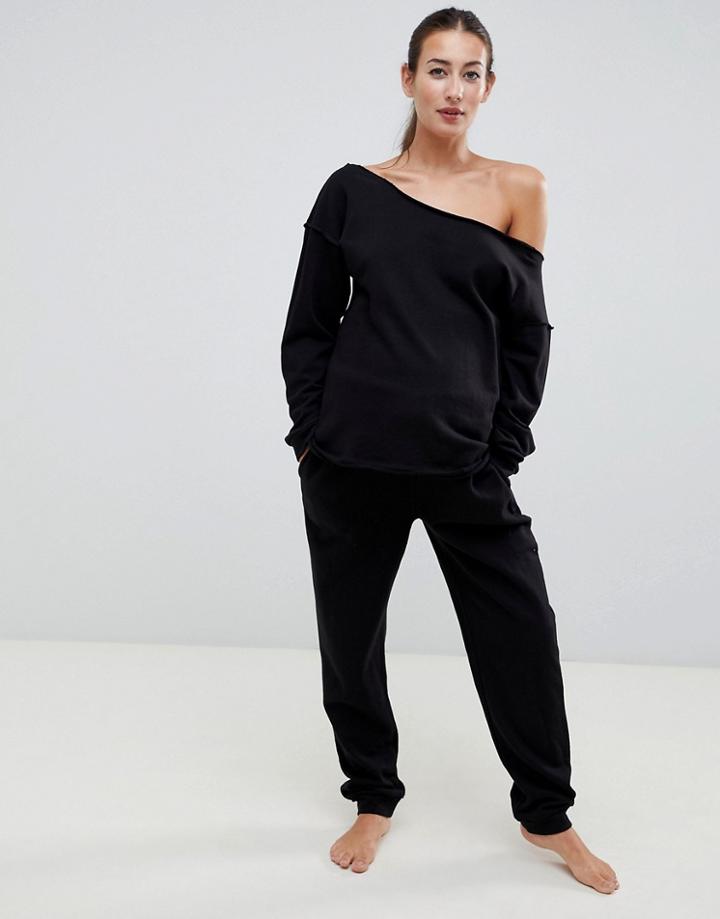 Asos Design Maternity Raw Edge Sweat - Black