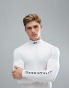 J.lindeberg Golf Aello Soft Compression Long Sleeve Top In White - White