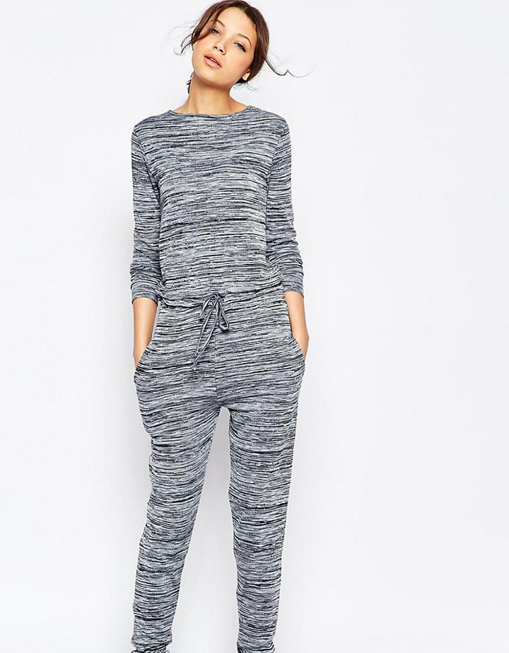 Asos Tall Lounge Jumpsuit In Marl - Blue