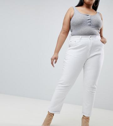 Liquor N Poker Plus Boyfriend Jean With Stepped Hem - White