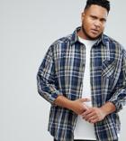 Replika Plus Regular Fit Checked Shirt With Roll Sleeve - Blue