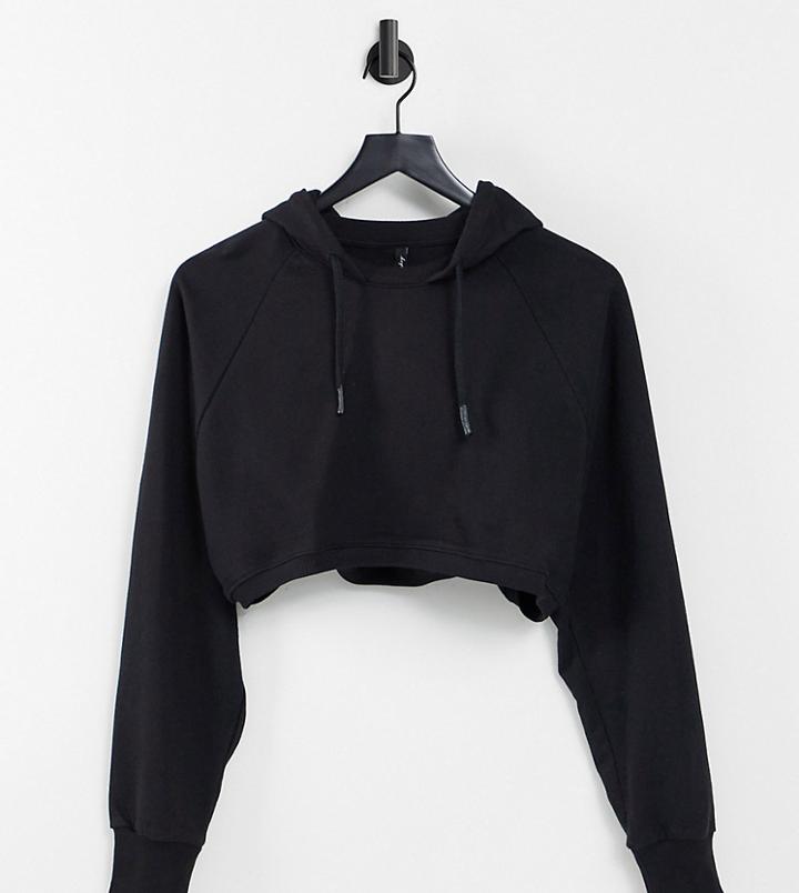 Asyou Cropped Hoodie In Black