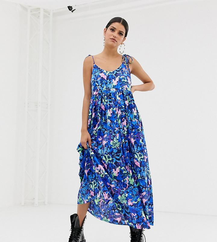 Collusion Tall Cami Oversized Smock Dress-multi