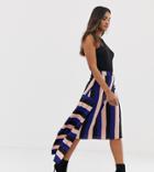 Boohoo Midi Skirt With Contrast Panels In Stripe - Multi