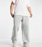 Collusion Wide Leg Sweatpants With Print In Acid Wash Gray Pique Fabric - Part Of A Set-grey