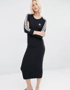 Adidas Originals Three Stripe Maxi Dress - Black