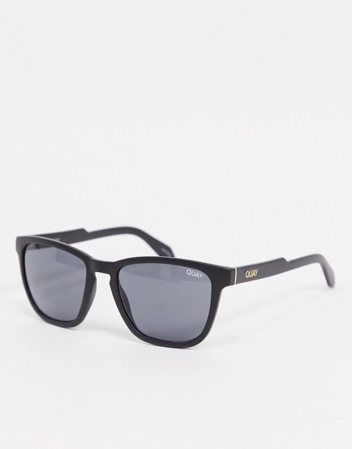 Quay Hardwire Mens Square Sunglasses In Black