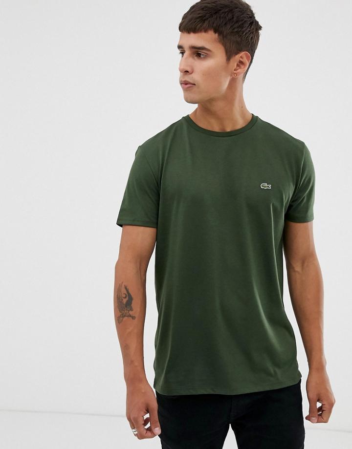 Lacoste Logo Crew Neck T-shirt In Dark Green
