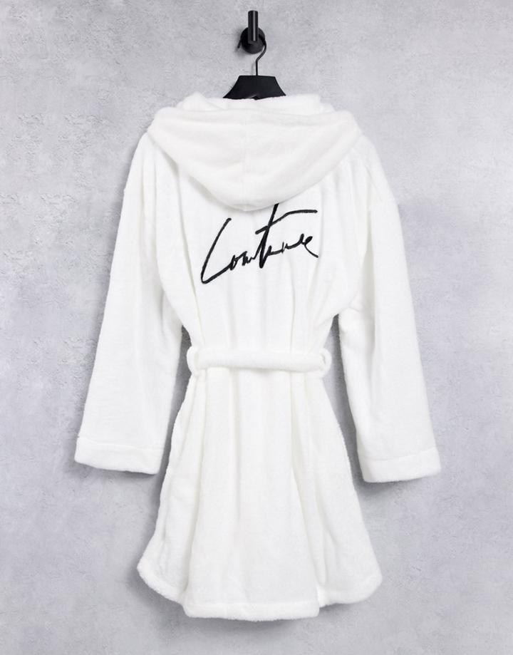 The Couture Club Logo Dressing Gown In White