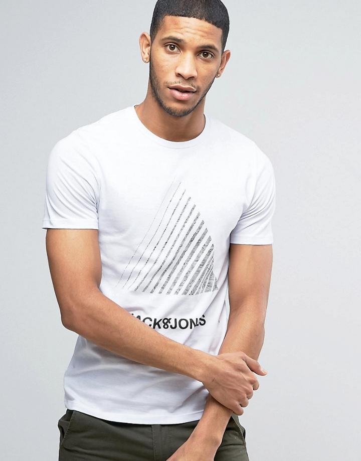 Jack & Jones T-shirt With Gradient Triangle - White