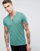 Scotch And Soda Buttonless Grandad T-shirt - Green