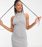 Vans Logo Halterneck Dress In Gray Exclusive At Asos-grey