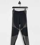 Asos 4505 Petite Leggings With Sparkle Contouring-black