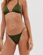 Pukas Strap Tala Bikini Bottom In Khaki - Green
